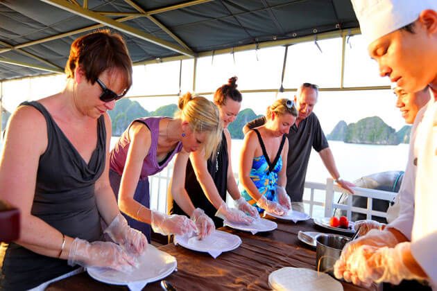 Cooking demonstration on cruise