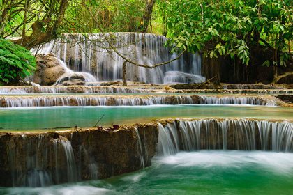 Kuang Si Falls in luang prabang - vietnam laos holiday packages