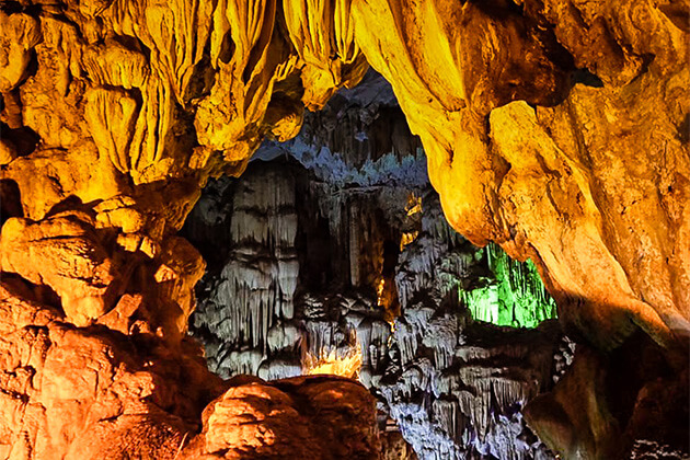 majestic Celestial Palace Cave in Halong Bay