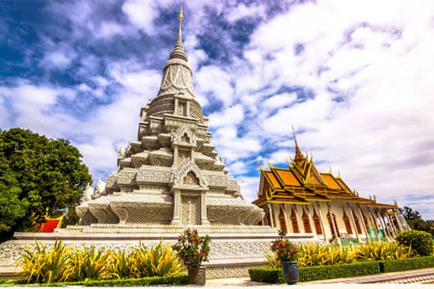 majestic Silver Pagoda visiting from Cambodia tour from India