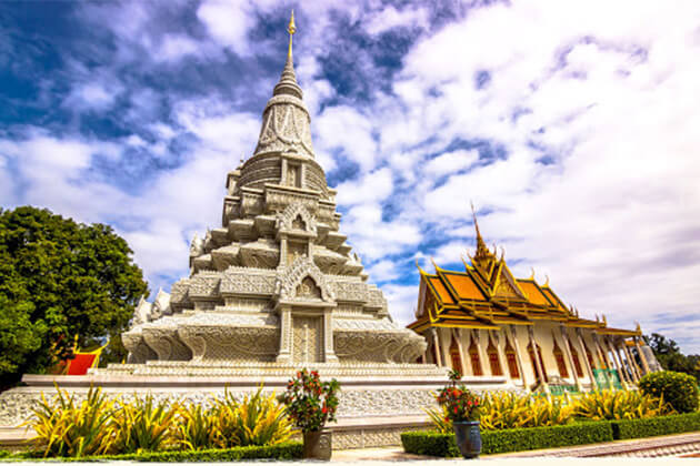majestic Silver Pagoda visiting from Cambodia tour from India